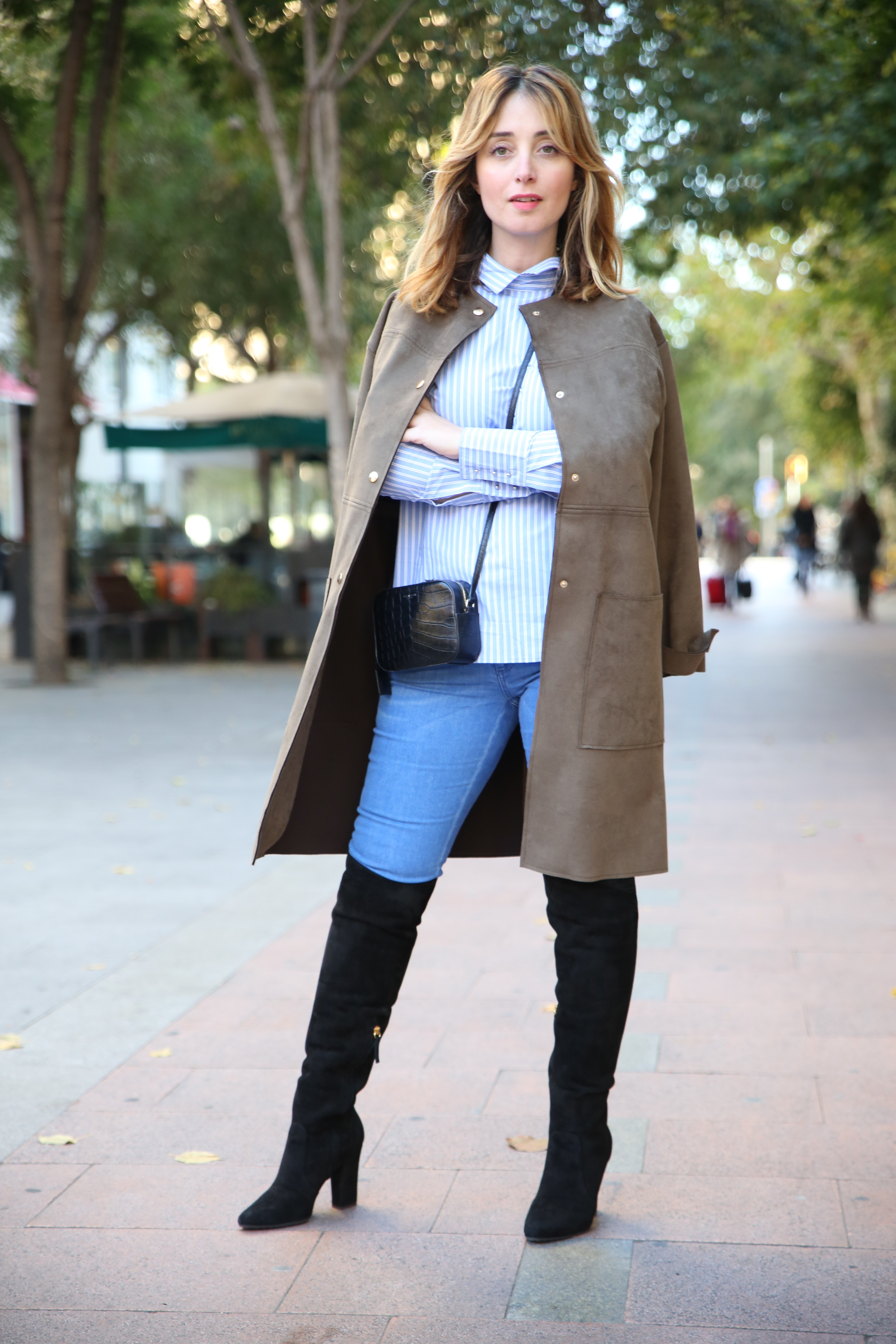 long coat with long boots